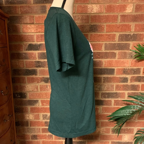 BELLA + CANVAS Green with Roses “Sacred” T Shirt Small - Picture 2 of 5